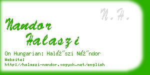 nandor halaszi business card